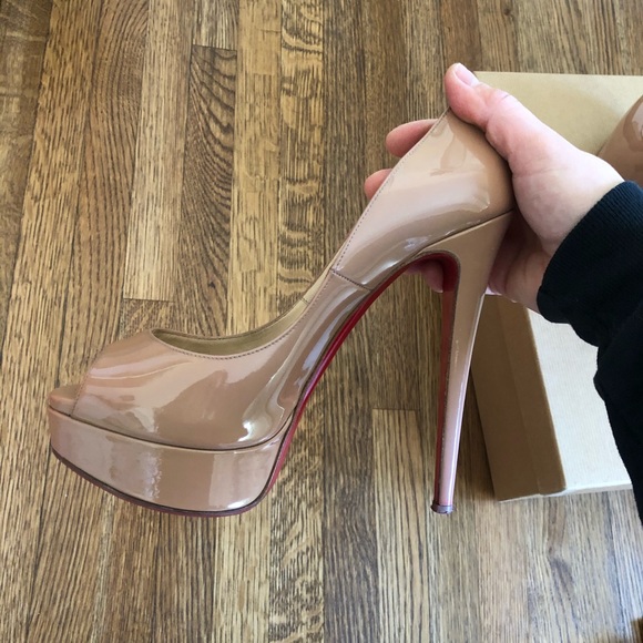 Christian Louboutin Nude Lady Peep 150 Patent Calf - Picture 5 of 9